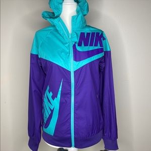 Nike windbreaker two tone full zip track jacket